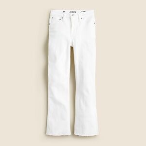 NEW J CREW 9 Inch Billie Demi Boot Cut Crop Raw Hem Jeans White Wash Mid Rise 28